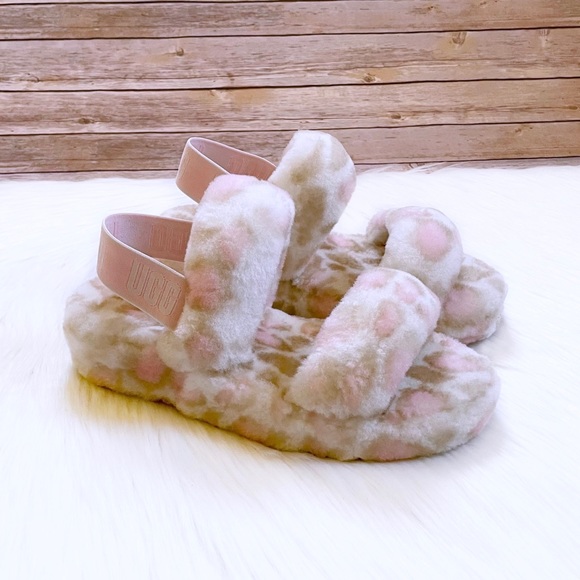 UGG Shoes - UGG Oh Yeah Panther Print Slide Sandal Slippers In White